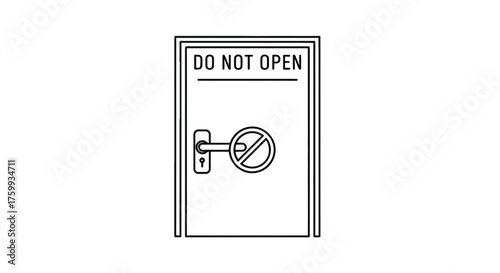 Abstract Illustration of Forbidden Entry With A Door And Restrictive Symbolism