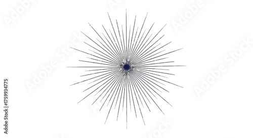 Abstract Geometric Starburst Design Radiating From a Dark and Mysterious Center