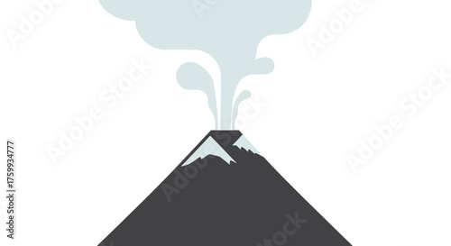 Abstract Illustration of Volcanic Eruption Against Black Background Dynamic Vapor Display