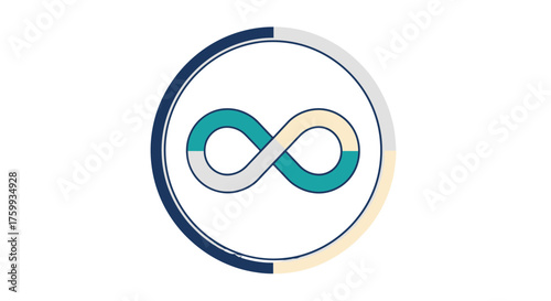 Abstract Infinity Symbol With Segmented Circle Visualization Over Black Background