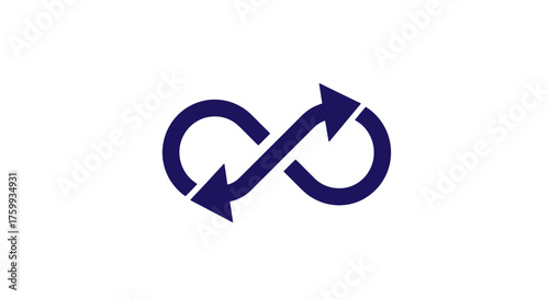 Abstract Infinity Symbol with Reversal Arrows Representing Perpetual Motion and Cycles