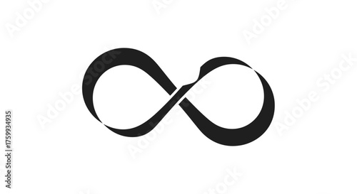 Abstract Infinity Symbol on Black Background Expressing Timelessness and Eternity