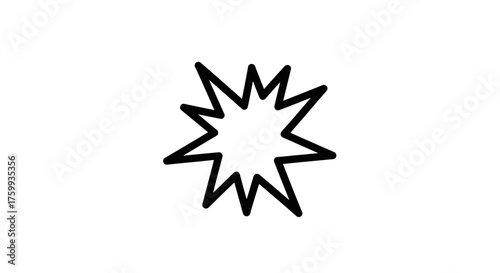 Abstract Glowing Starburst Silhouette on Dark Background High Contrast Digital Design