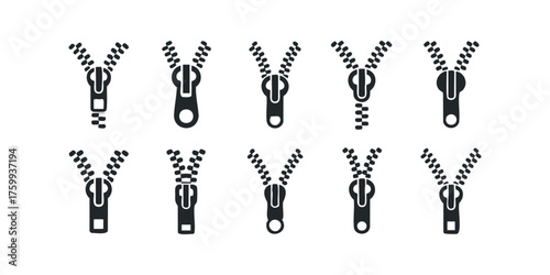Collection of zipper icons