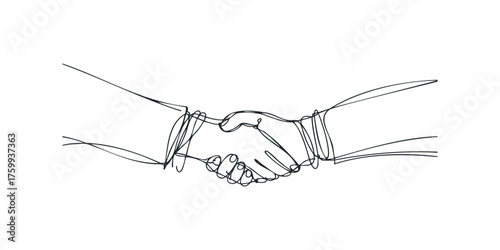 Handshake drawing, symbolizing agreement and partnership