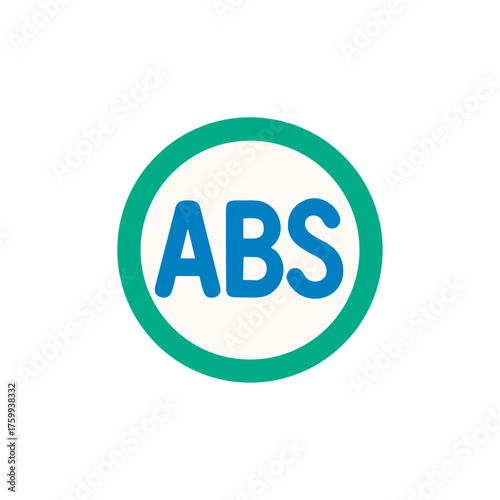 Car ABS sign icon logo flat vector design