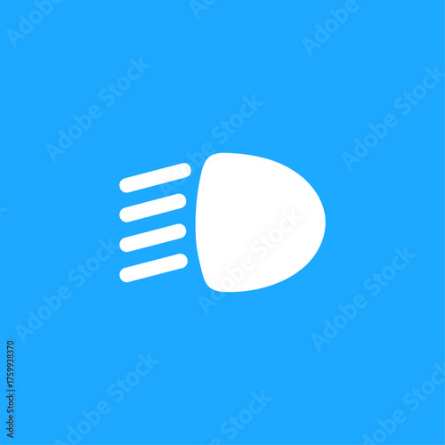 Car beam, Car headlight icon logo flat vector design
