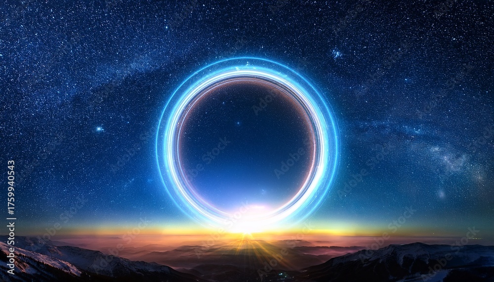 Fototapeta premium Celestial Phenomenon A Glowing Ring In Deep Space