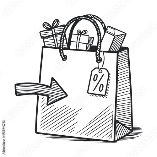 Minimal Hand-Drawn Shopping Icons Set