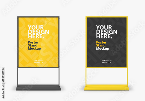 Poster in metal frame Stand Mockup