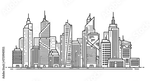 Abstract Metropolis Silhouettes: A Graphic Display Of Urban Architecture In Black And White