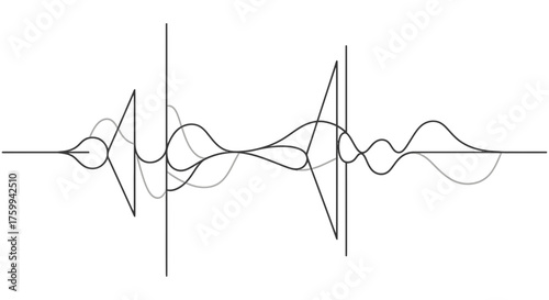Abstract Lines On Black Background Depicting Concepts Of Sound And Dynamics Visualization