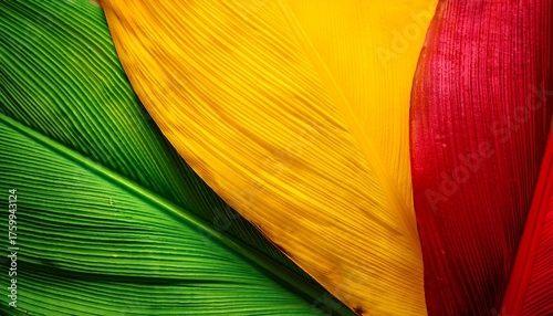 Green Yellow Red Leaf On Copy Space Background Reggae Background