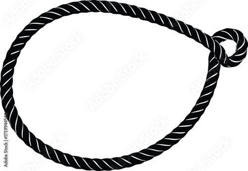 Rope border silhouette. Simple vector frame graphic element