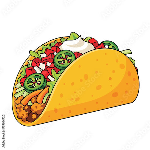 Delicious Taco with Fresh Ingredients and Flavorful Filling.