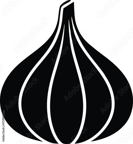 Isolated garlic vegetable silhouette. Natural seasoning vector symbol
