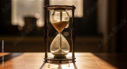 Hourglass sand timer for time management deadline concept