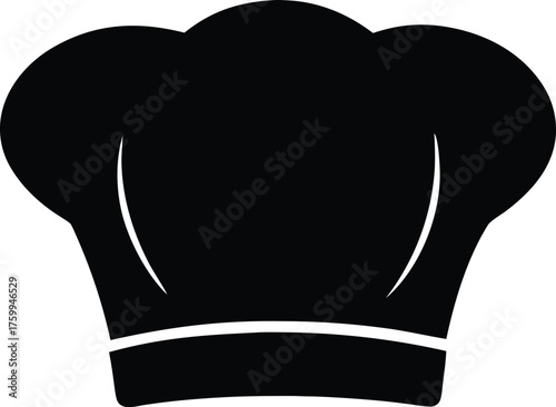 Toque blanche silhouette icon. Culinary and restaurant symbol vector