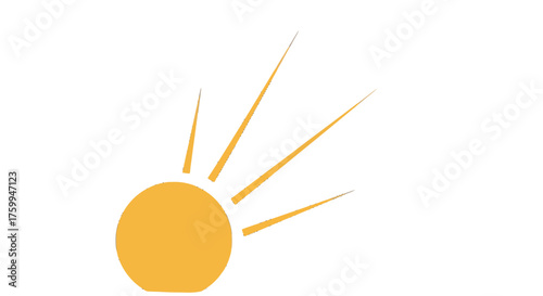 Abstract Solar Flare Bursting From Yellow Orb Against a Deep Black Background