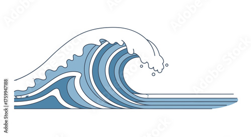 Abstract Ocean Wave Illustration Against a Black Background for Design Projects