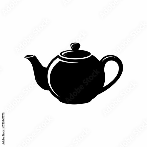 Elegant Teapot Silhouette for Tea Time and Beverage Concepts