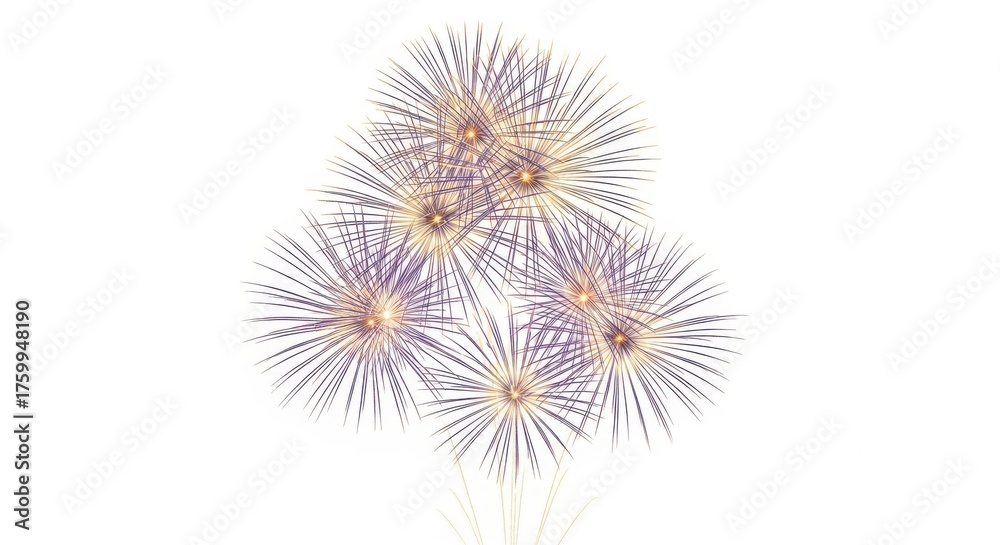 Obraz premium Fireworks isolated on white background for celebration, festival, or event