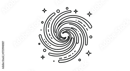 Abstract Swirl Design in Monochrome Illustrates a Dynamic and Spiraling Vortex Appearance