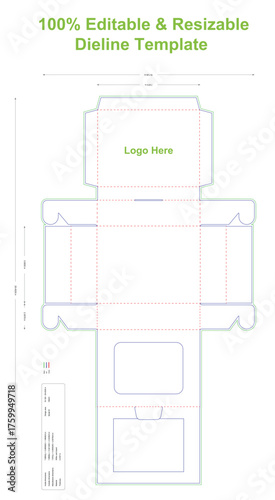 Bakery display box with window dieline template,die-line design,die-line