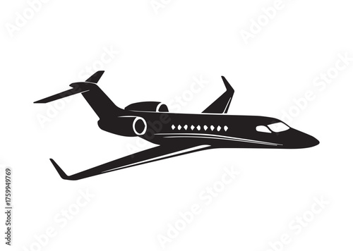 Private jet icon, Private jet solid vector