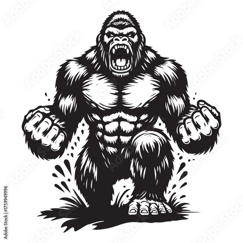 Angry gorilla vector image