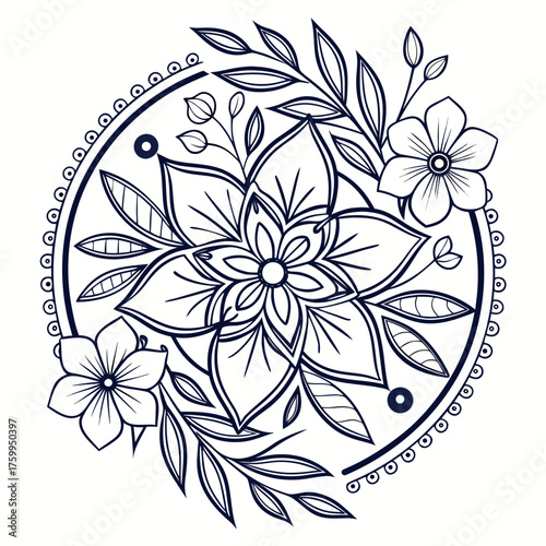 Vector art of floral mandala