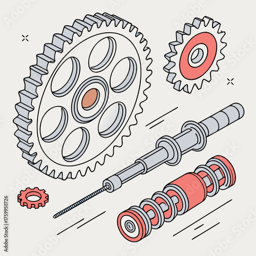 Vector art of isometric view of gear