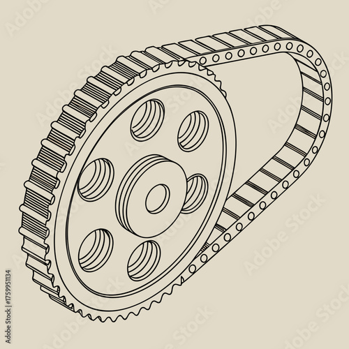 Vector art of timing belt