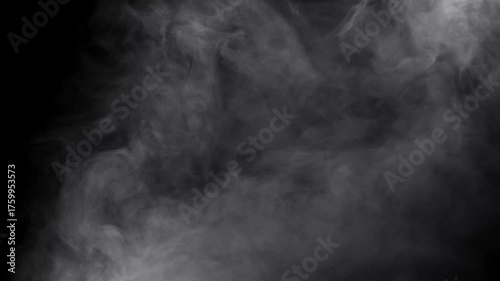 Abstract White Smoke Texture on Black vapor mist