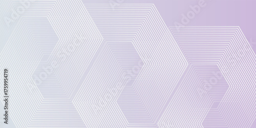 Abstract hexagon lines on gray background. Geometric stripe line art design for random pattern