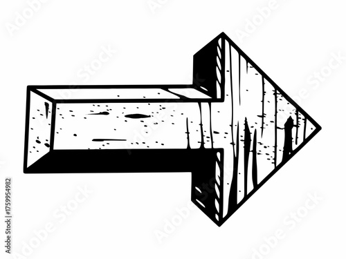 Rough spray paint arrow vector illustration scalable grunge texture