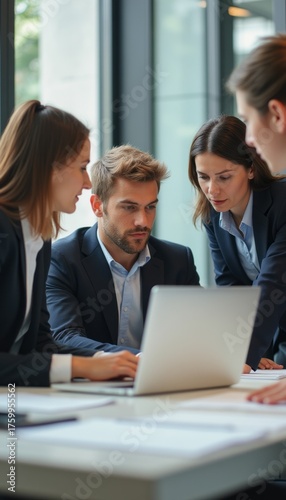 Focused team collaborating on a project