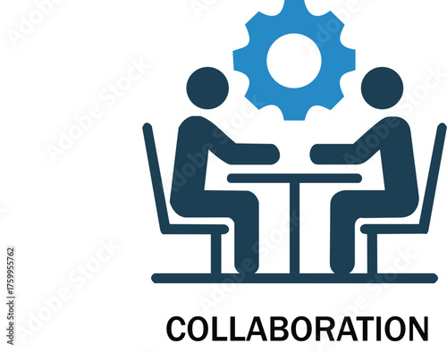 Collaboration Icon Illustration: Teamwork, Partnership & Business Cooperation Concept. Resize and Editable, EPS 10.