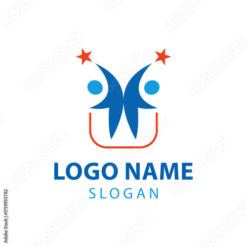 Welfare logo design, Social work logo, Organization logo design, Hand care charity logo emblem design template. rising star logos, Social foundation for human welfare vector illustration	