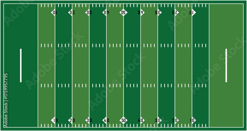 Football Green Field EPS. American Football Field with Line and Grass Texture. touch downs vector illustration