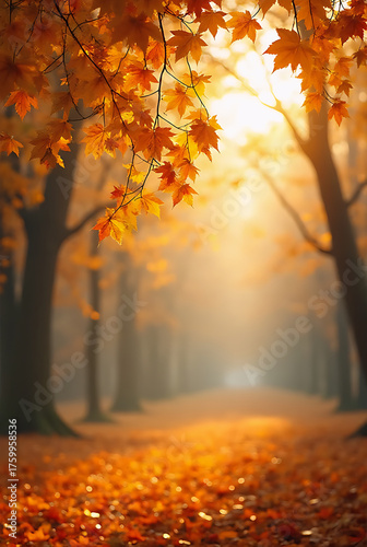 leaves are scattered on the ground in front of a tree, autumn background, autumn season, autumn leaves background, autumn leaves falling, flying leaves on backround, autumn leaves on the ground.
