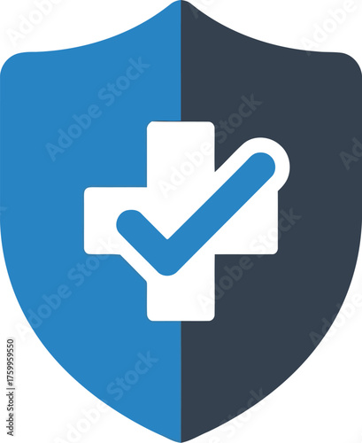 Secure health shield protection medical cross verified concept vector