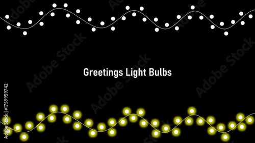Greeting light bulb on black background illustration