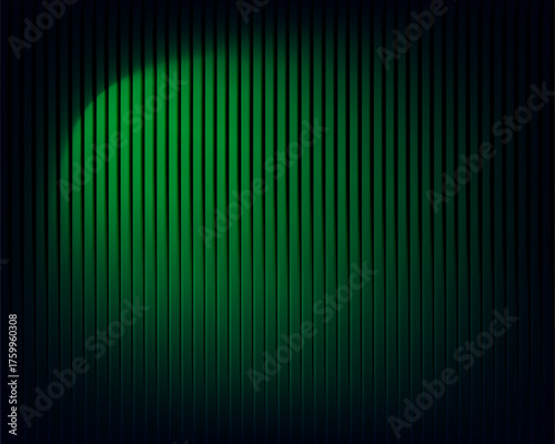Thousand glass ripple effect background with vertical gradient lines blending dark navy and green tones for sleek modern abstract design and futuristic digital artwork. Vector illustration.