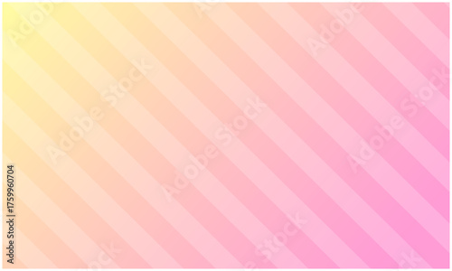 グラデーションの斜めストライプパターン背景 (淡いピンクと黄色)