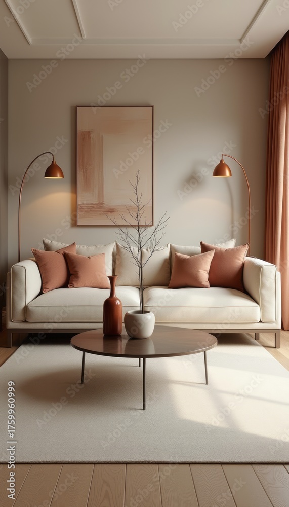 Fototapeta premium Stylish modern living room with elegant decor