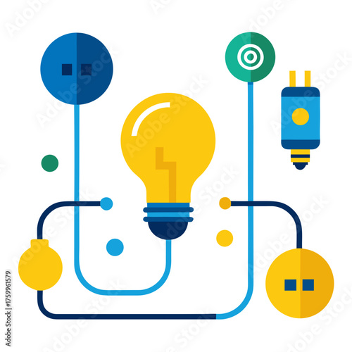 Modern energy saving infographic vector illustration for electricity concepts isolated on white background
