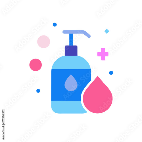 Hand sanitizer vector illustration for modern health and hygiene promotions isolated on white background