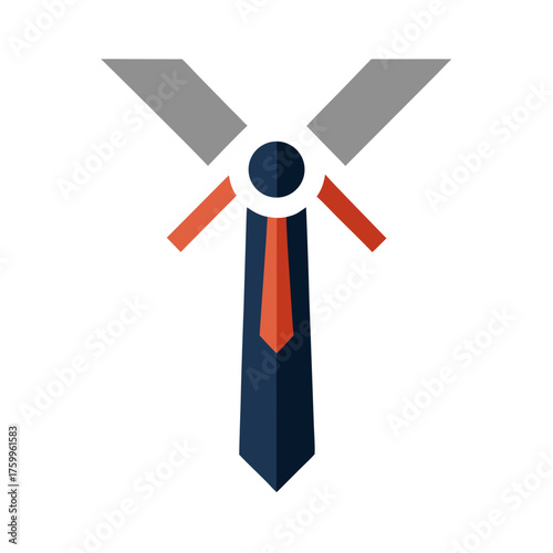 Stylish business vector illustration four steps of tying a tie scalable eps icon isolated on white background