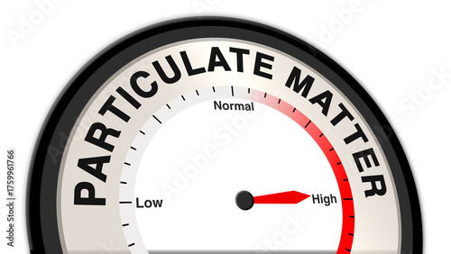 Photos Particulate matter at high concentration, displayed on a barometer or tachometer